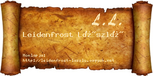 Leidenfrost László névjegykártya