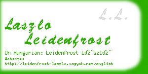 laszlo leidenfrost business card